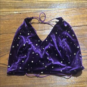 Purple Velvet Star Halter Top